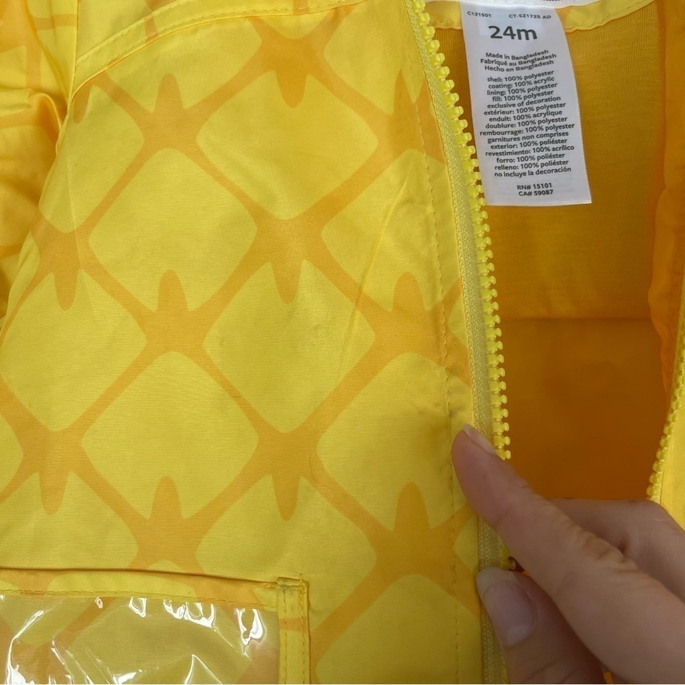 Carter’s Unisex Pineapple Rain Coat Jacket 24Months Outdoor Fall Waterproof - Picture 6 of 6